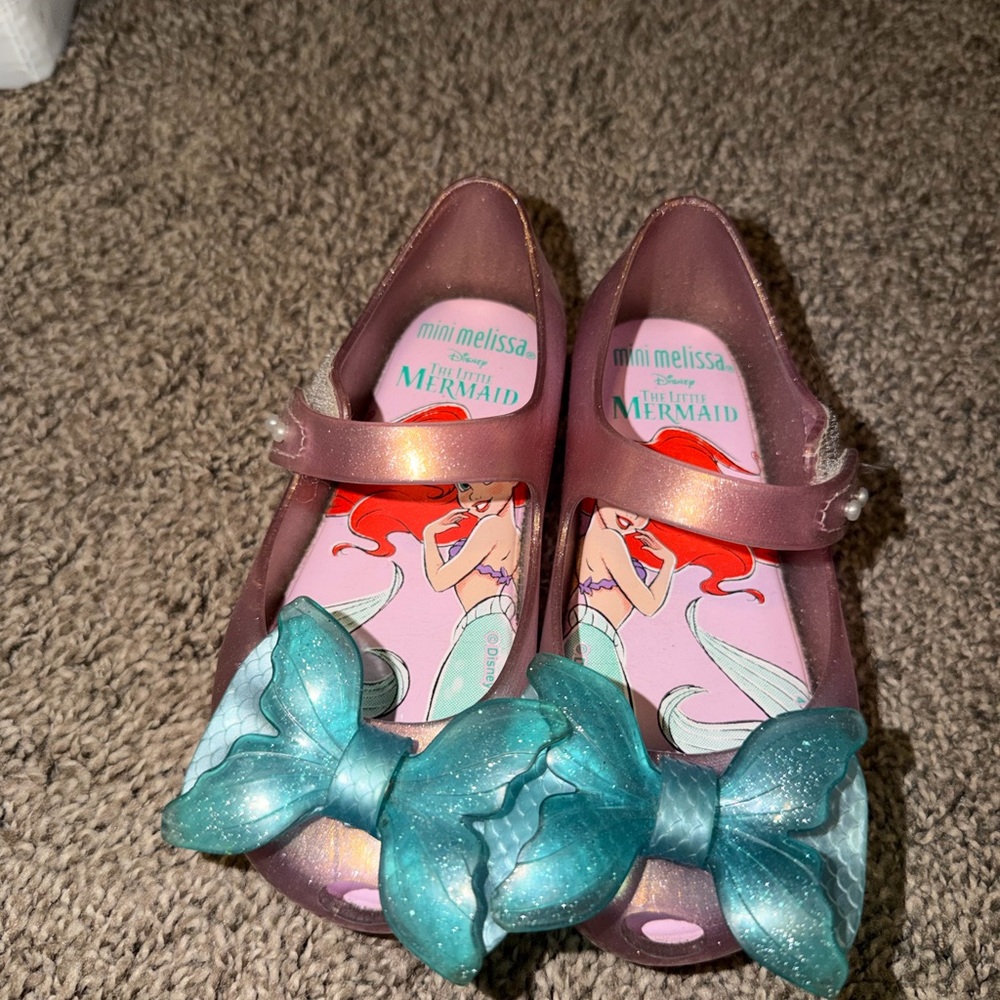 Mini Melissa Disney Mermaid Shoes - Pink and Teal